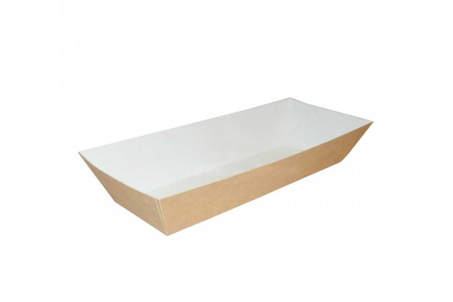 Bandeja Kraft Hot Dog 5,5x17x3,7cm, 50uds
