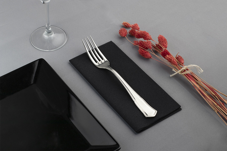 Servilletas Air Soft 30x40cm 1/6 Negro, 600uds