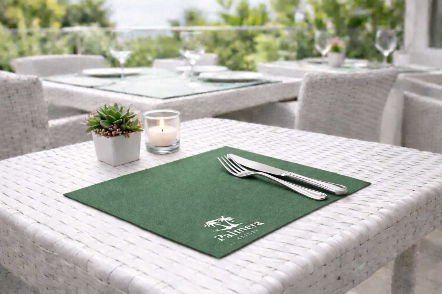 Mantel Air Soft 30x40cm Verde, 400uds