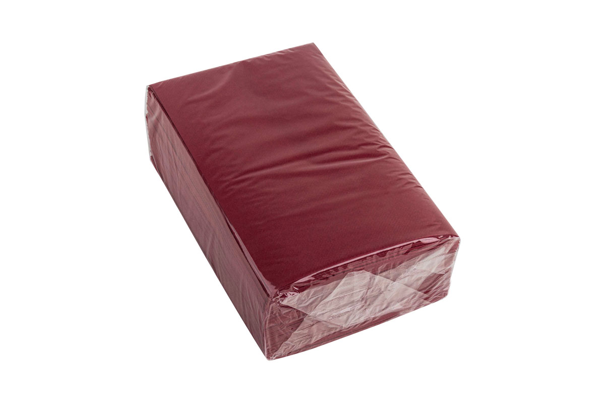 Servilletas Air Soft 30x48cm 1/4 Burdeos, 600uds