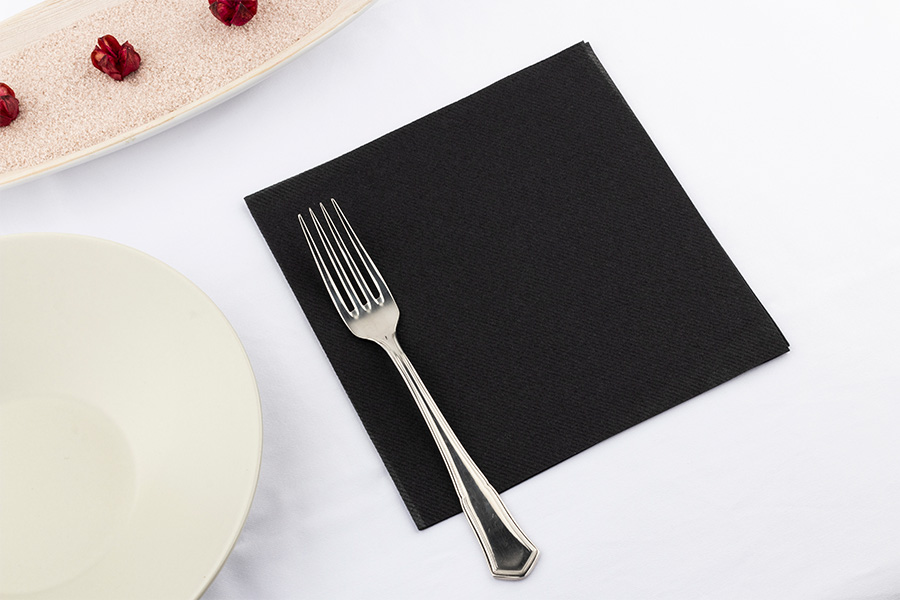 Servilletas Air Soft 40x40cm Negro, 600uds