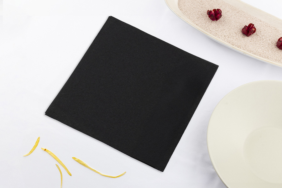 Servilletas Air Soft 48x48cm Negro, 400uds