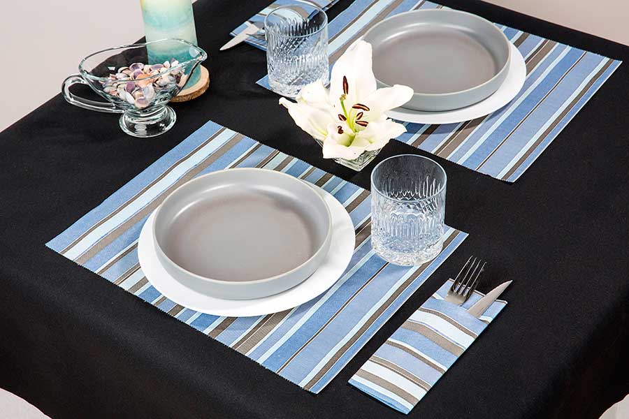 Mantel Air Soft 30x40cm Deco. Linde Azul/Negro, 400uds