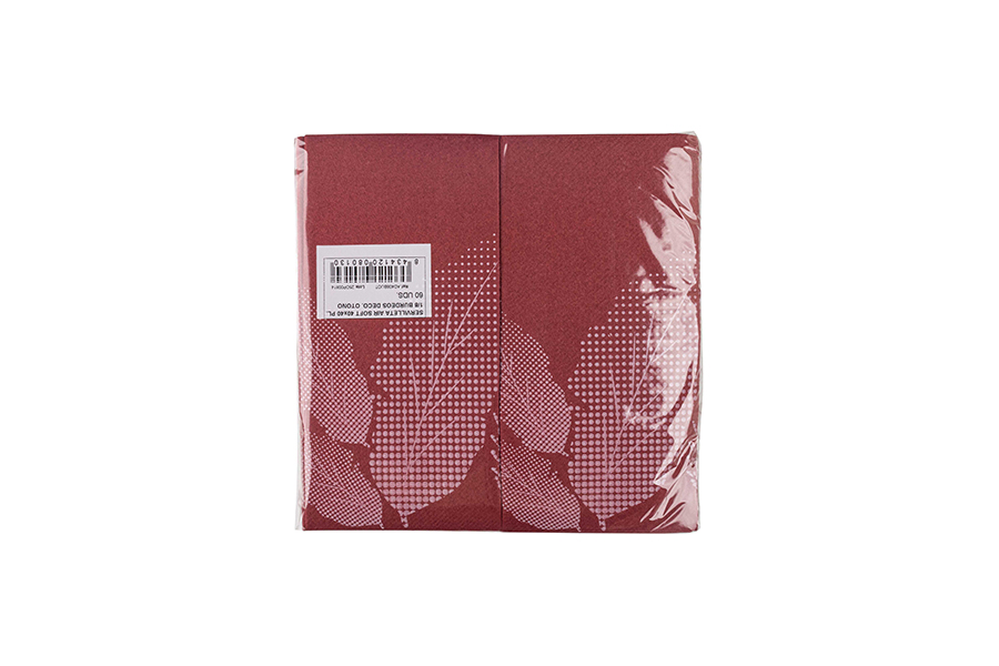 Servilletas Air Soft 40x40cm 1/8 Burdeos Deco. Otoño, 480uds