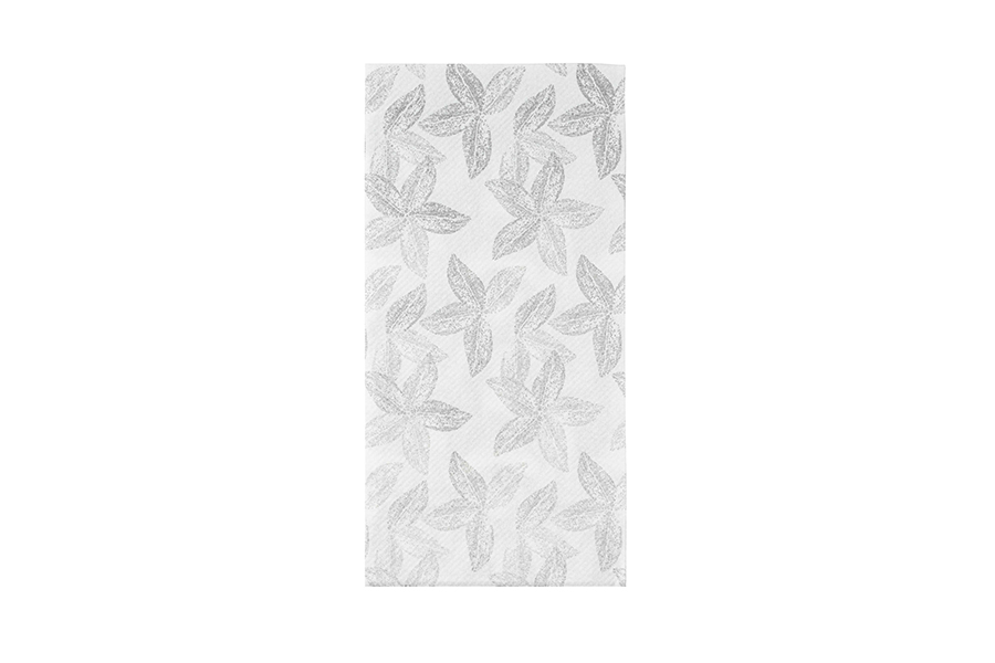 Servilletas Air Soft 40x40cm 1/8 Deco. Leaf Gris, 480uds