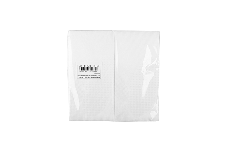 Servilletas Air Soft 40x40cm 1/8 Deco. Otoño Blanco, 480uds