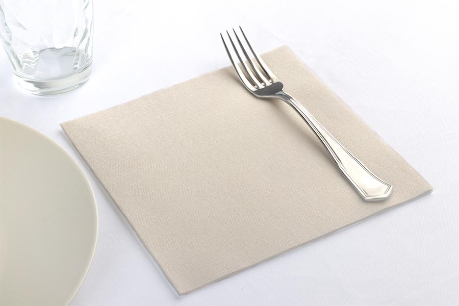 Servilletas Air Soft 40x40cm Deco. Capri Crema, 600uds