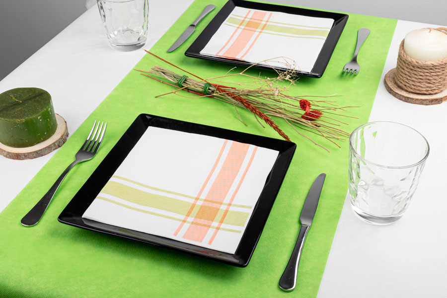 Servilletas Air Soft 40x40cm Deco. Kitchen Verde, 600uds