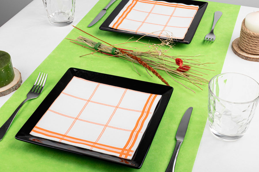 Servilletas Air Soft 40x40cm Deco. Lyon Naranja, 600uds