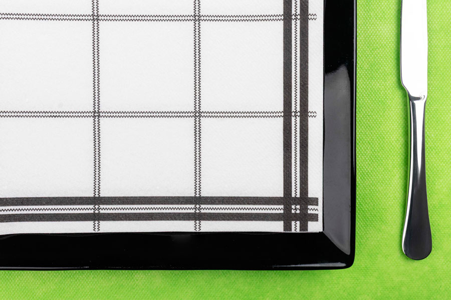Servilletas Air Soft 40x40cm Deco. Lyon Negro, 600uds