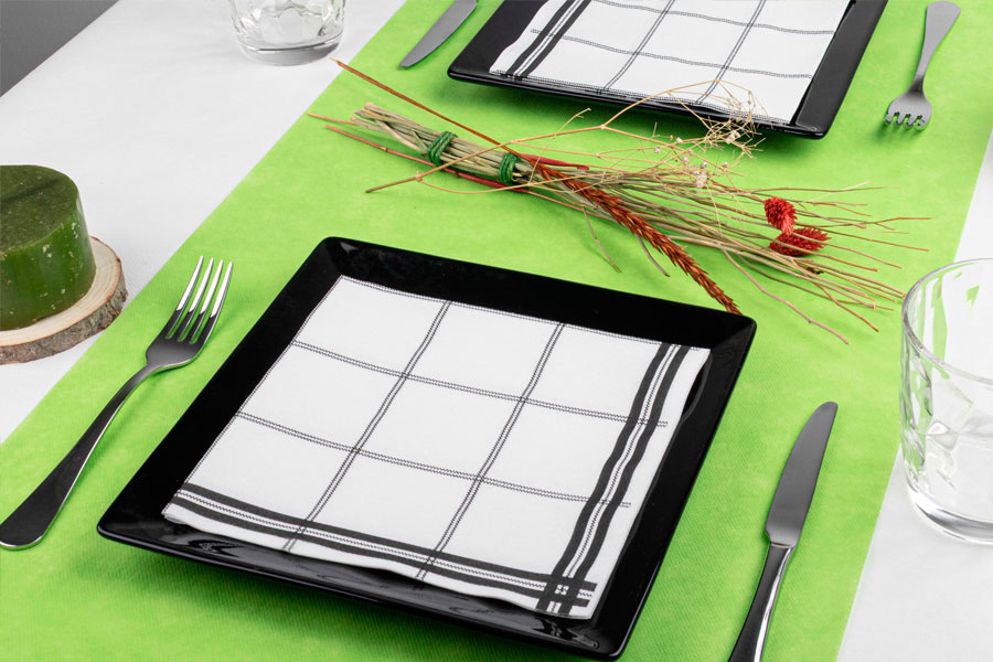 Servilletas Air Soft 40x40cm Deco. Lyon Negro, 600uds