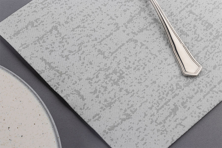 Servilletas Air Soft 40x40cm Deco. Strauss Gris, 600uds