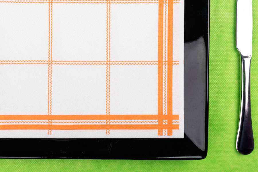 Servilletas Air Soft 48x48cm Deco. Lyon Naranja, 400uds
