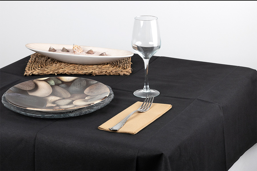 Mantel Air Soft 100x100cm Pleg. 1/8 Negro, 100uds