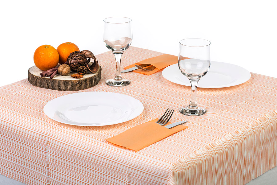 ; Mantel Air Soft 100x100 1/8 Deco. Basic Naranja, 100uds.