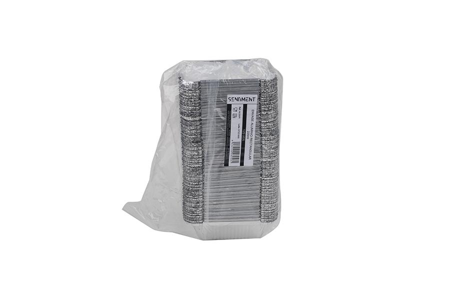 Envase Aluminio Rectangular 220ml, 1000uds