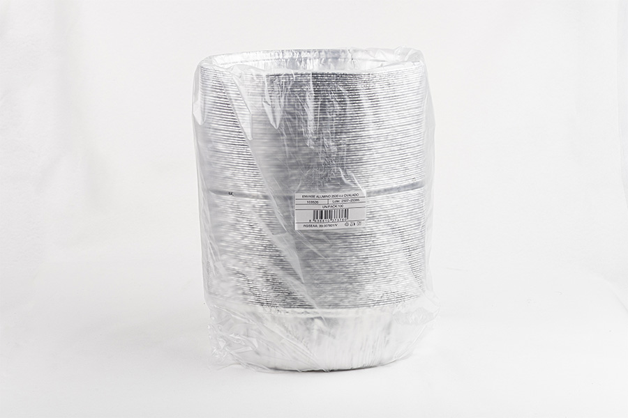 Envase Aluminio Ovalado 2500ml, 600uds