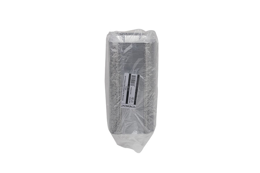 Envase Aluminio Rectangular 400ml, 1000uds