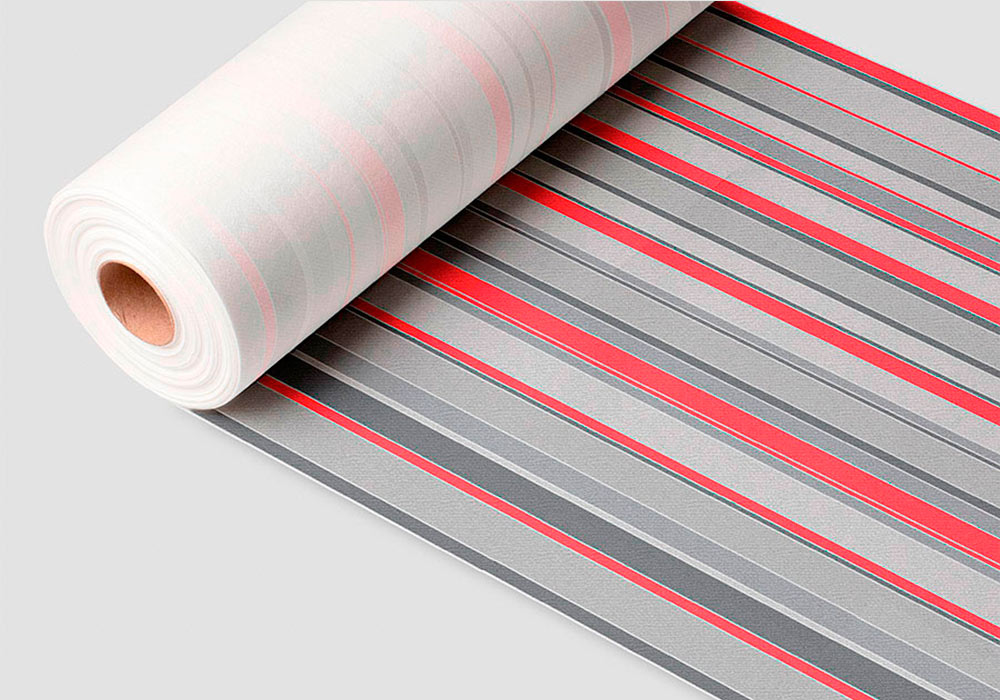 ; Rollo Mantel Air Soft 0,40x48m Prec. 30cm Deco. Linde Rojo/Gris