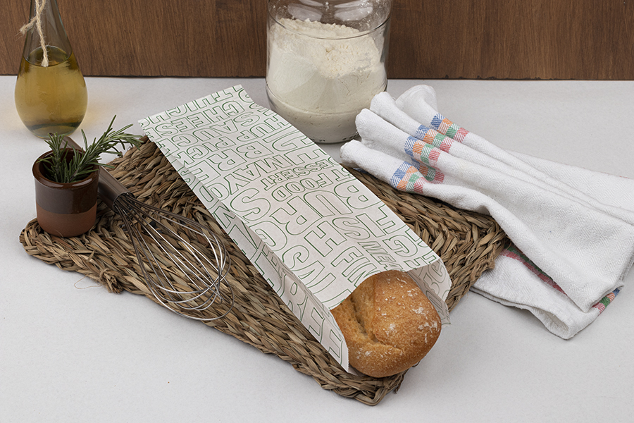 Bolsa Papel Antigrasa 9+5x32cm 35gr Deco. Gourmet, 1.000uds