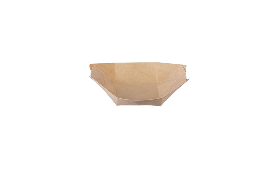 Barqueta de madera 50ml 8x6x2cm, 100uds x 40pq