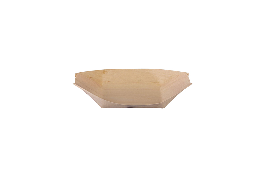 Barqueta de madera 150ml 14x7x2cm, 50uds x 40pq