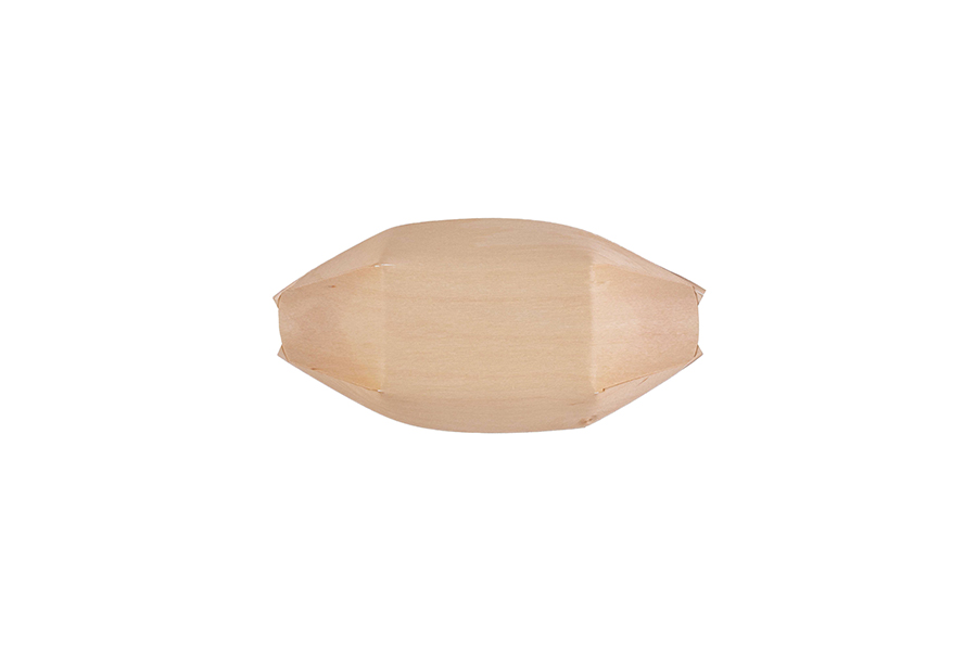 Barqueta de madera 150ml 14x7x2cm, 50uds x 40pq