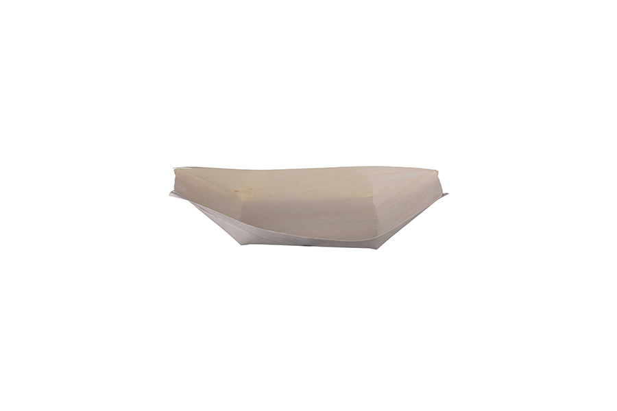 Barqueta de madera 200ml 17x8,5x2cm, 50uds x 40pq