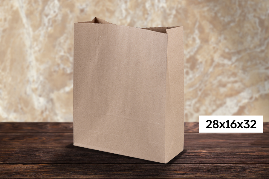 Bolsa Papel Kraft Americana 28x16x32cm 80gr, 250uds