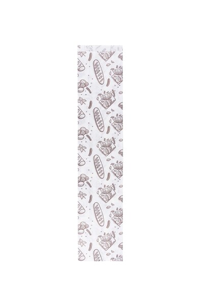 Bolsa Papel 12+6x58cm 40gr Blanco Deco. Bakery, 1.000uds