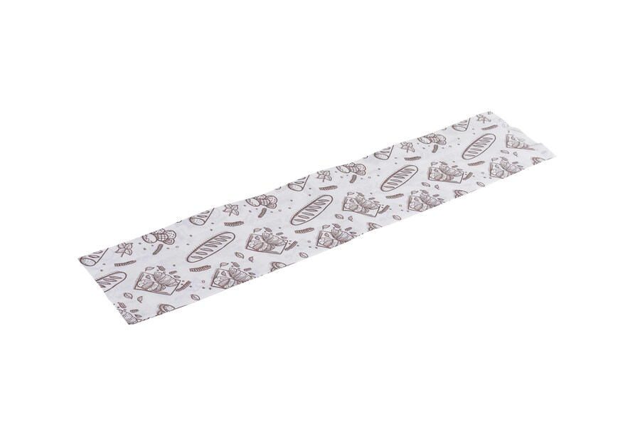 Bolsa Papel 12+6x58cm 40gr Blanco Deco. Bakery, 1.000uds