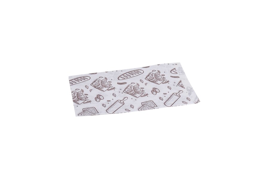 Bolsa Papel 14+7x28cm 40gr Blanco Deco. Bakery, 1.000uds