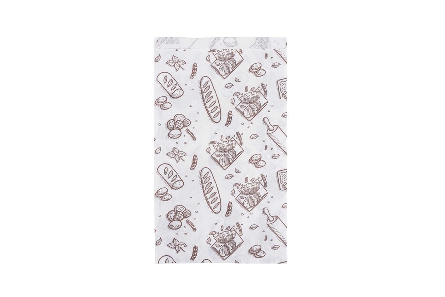 Bolsa Papel 18+7x32cm 40gr Blanco Deco. Bakery, 1.000uds