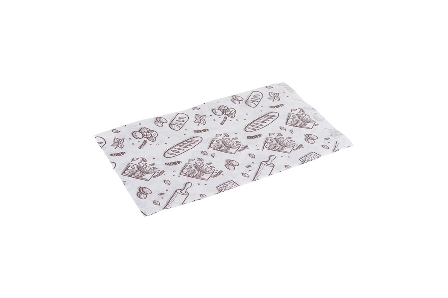 Bolsa Papel 18+7x32cm 40gr Blanco Deco. Bakery, 1.000uds