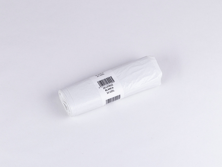 Bolsa Basura 40x45cm G-70 Blanca, 25uds 80 rollos