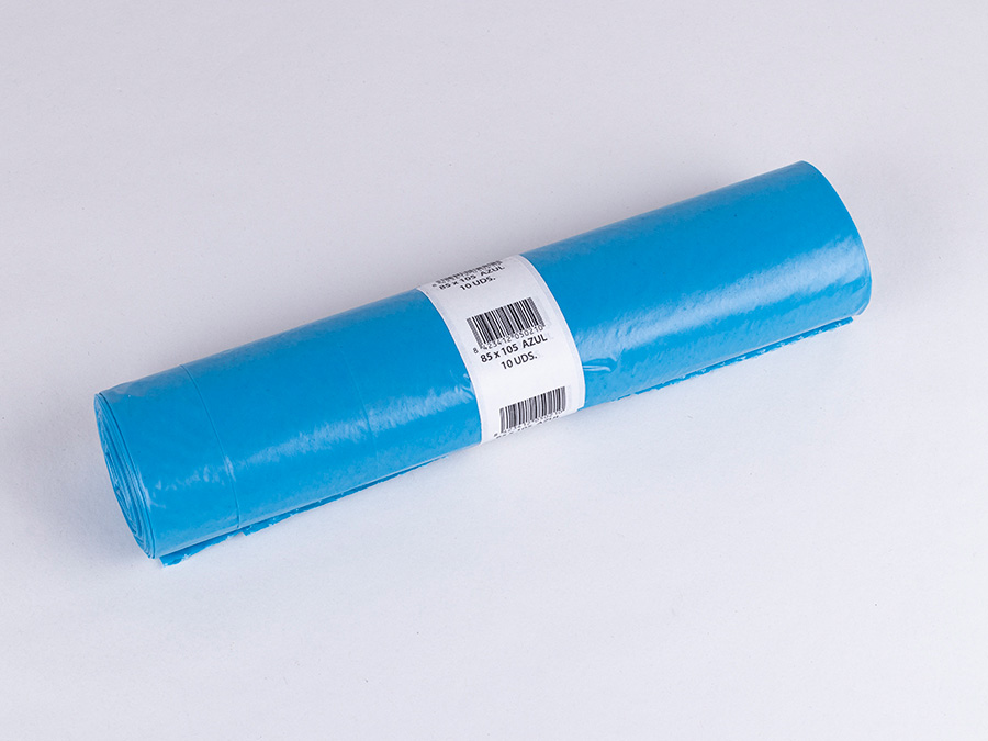 Bolsa Basura 85x105cm G-120 Azul, 10uds 30 rollos