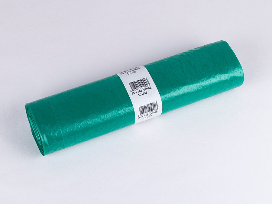 Bolsa Basura 85x105cm G-120 Verde, 10uds 30 rollos