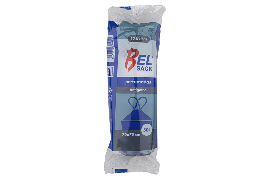 Bolsa Basura Autocierre 70x75cm G-75 Azul, 15uds 28 rollos