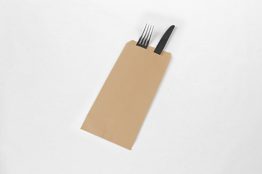 Bolsa Papel Portacubiertos 9x24cm 60gr Kraft Verjurado, 1.000uds