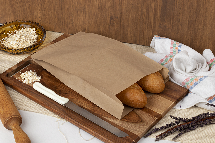 Bolsa Papel 18+7x32cm 35gr Kraft Verjurado Reciclado, 1.000uds