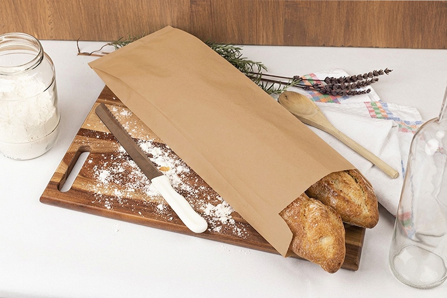 Bolsa Papel 18+7x50cm 35gr Kraft Verjurado Reciclado, 1.000uds