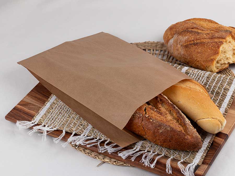 Bolsa Papel 22+12x36cm 35gr Kraft Verjurado Reciclado, 1.000uds