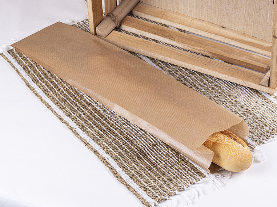 Bolsa Papel 22+7x36cm 35gr Kraft Verjurado Reciclado, 1.000uds