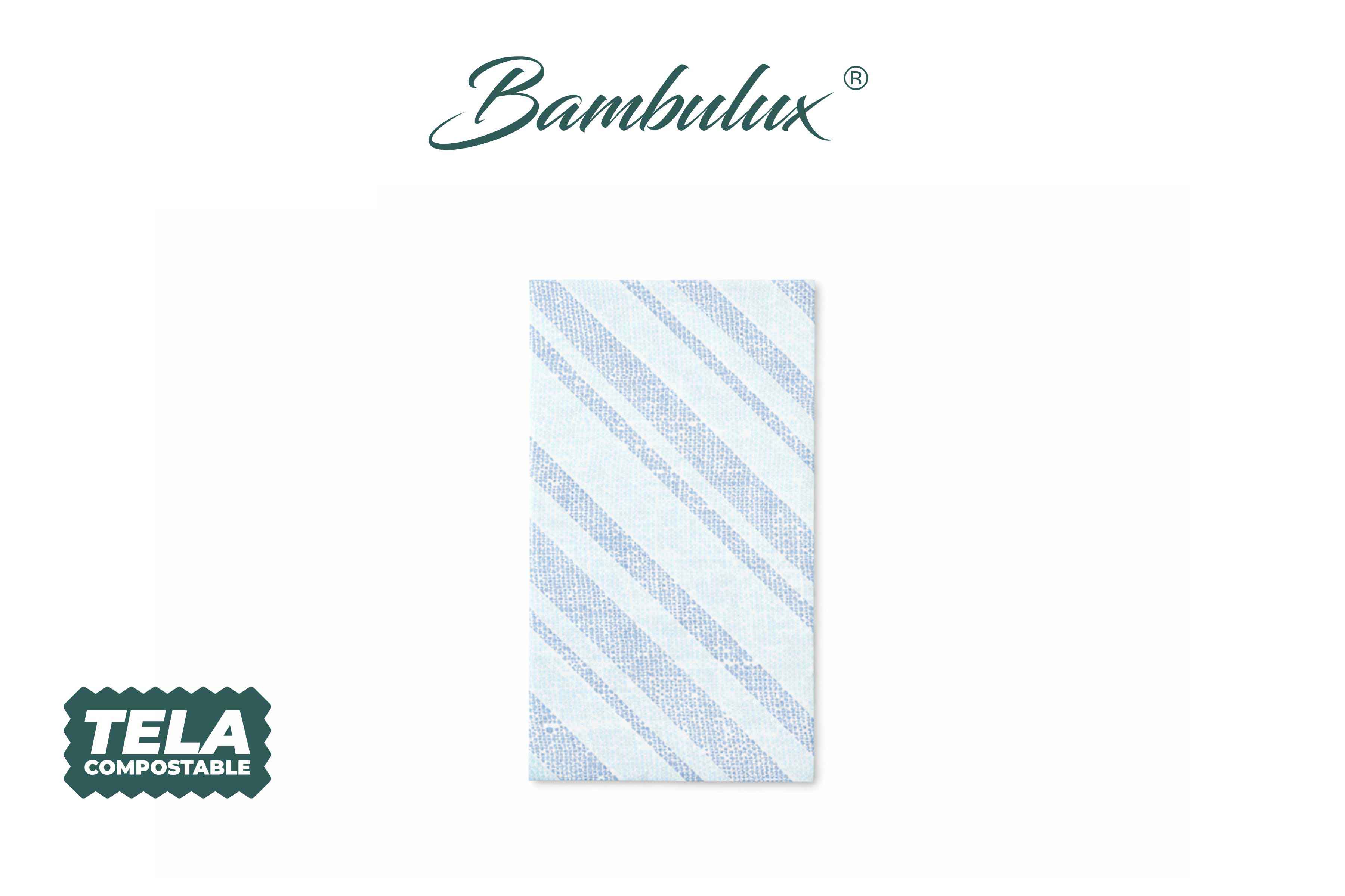 Servilletas Bambulux 30x48cm 1/4 Deco. Marea Azul, 480uds