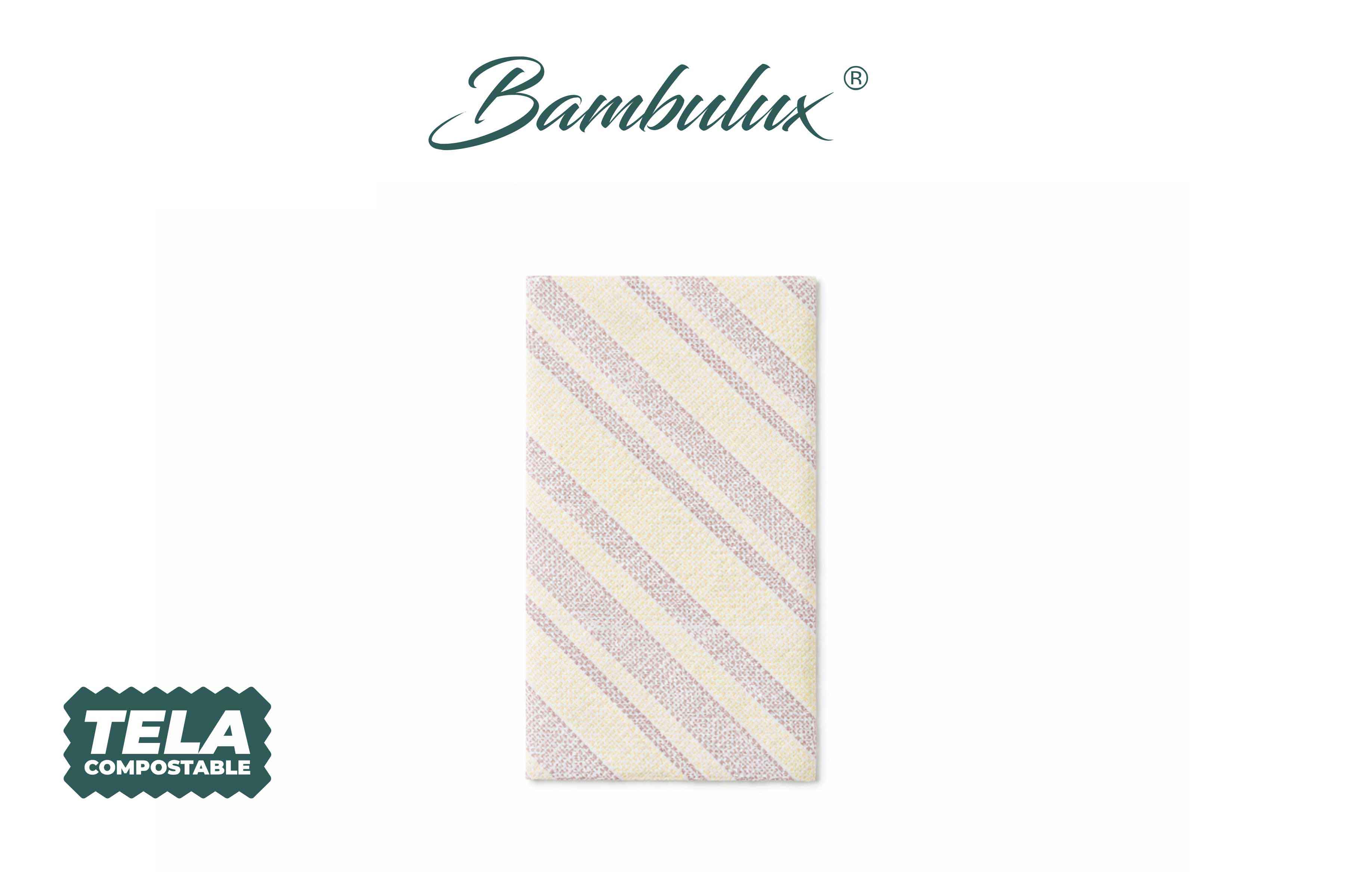 Servilletas Bambulux 30x48cm 1/4 Deco. Marea Burdeos, 480uds