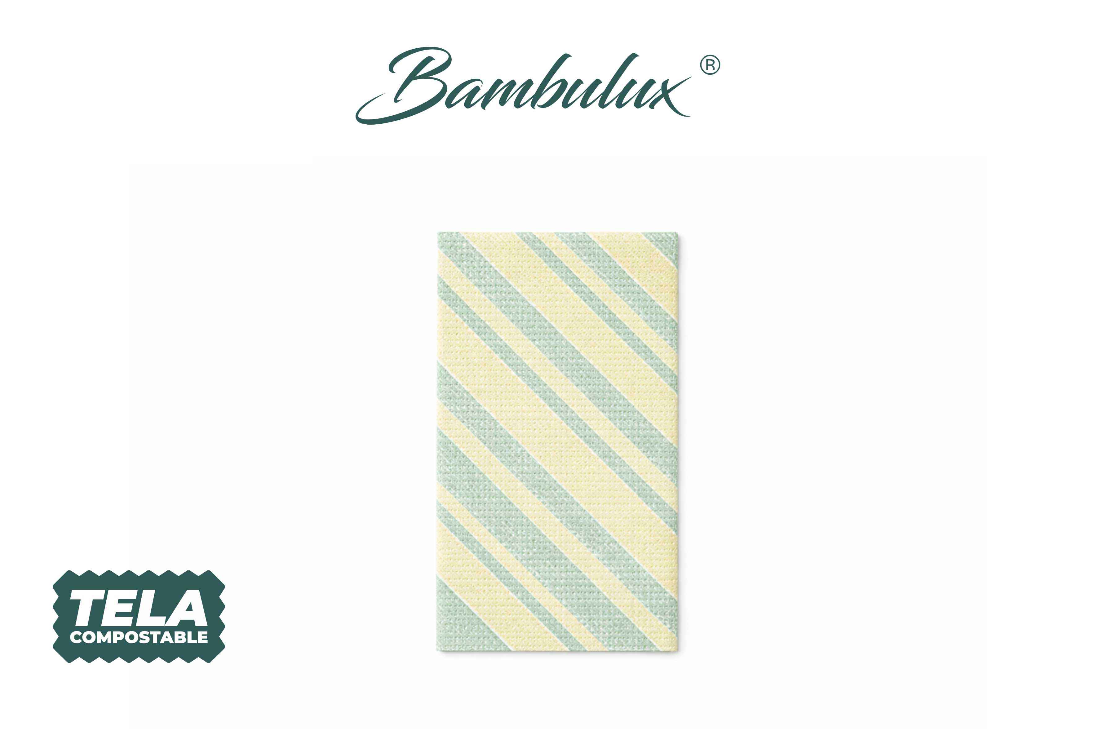 Servilletas Bambulux 30x48cm 1/4 Deco. Marea Verde, 480uds