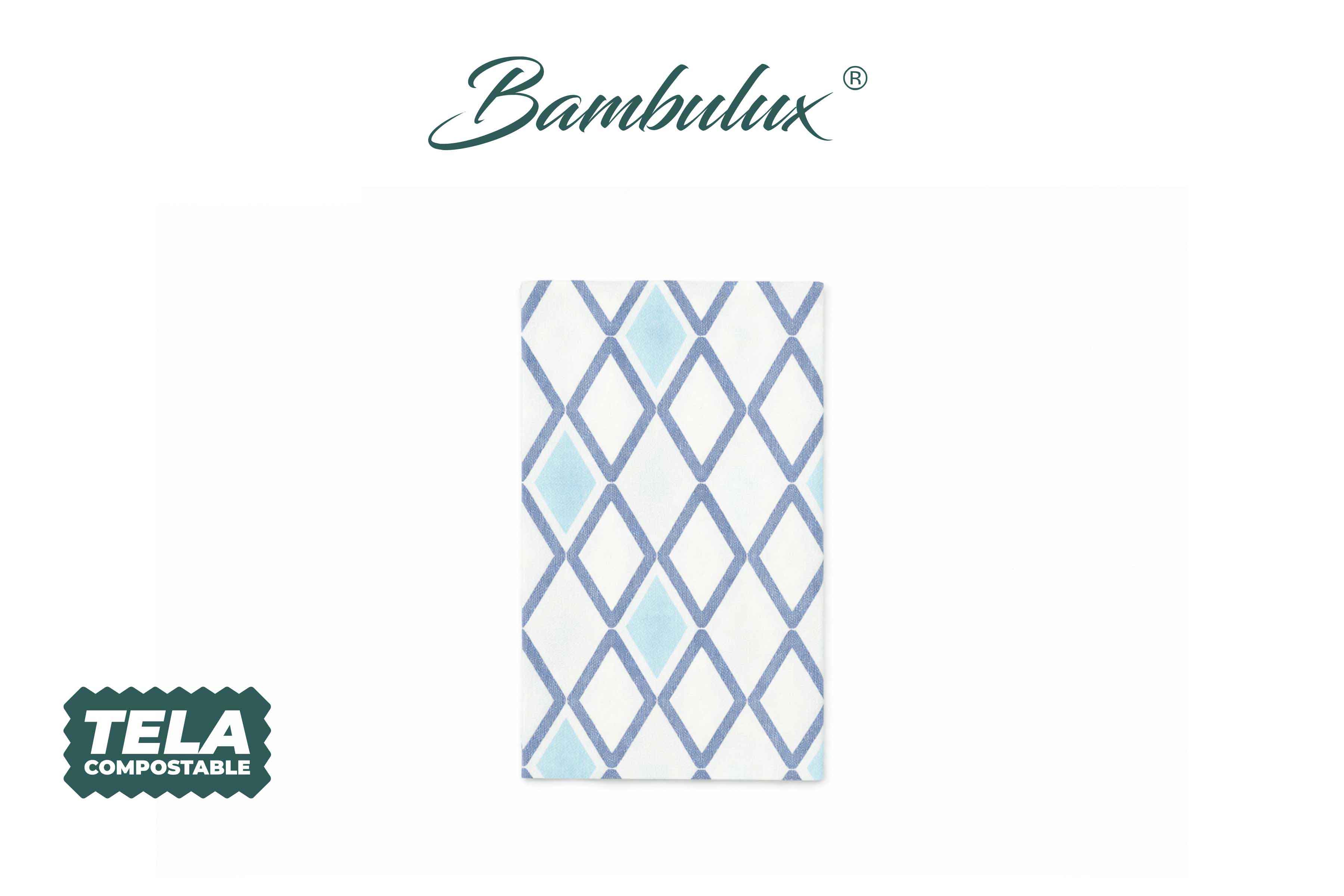 Servilletas Bambulux 30x48cm 1/4 Deco. Tresmall Azul, 480uds