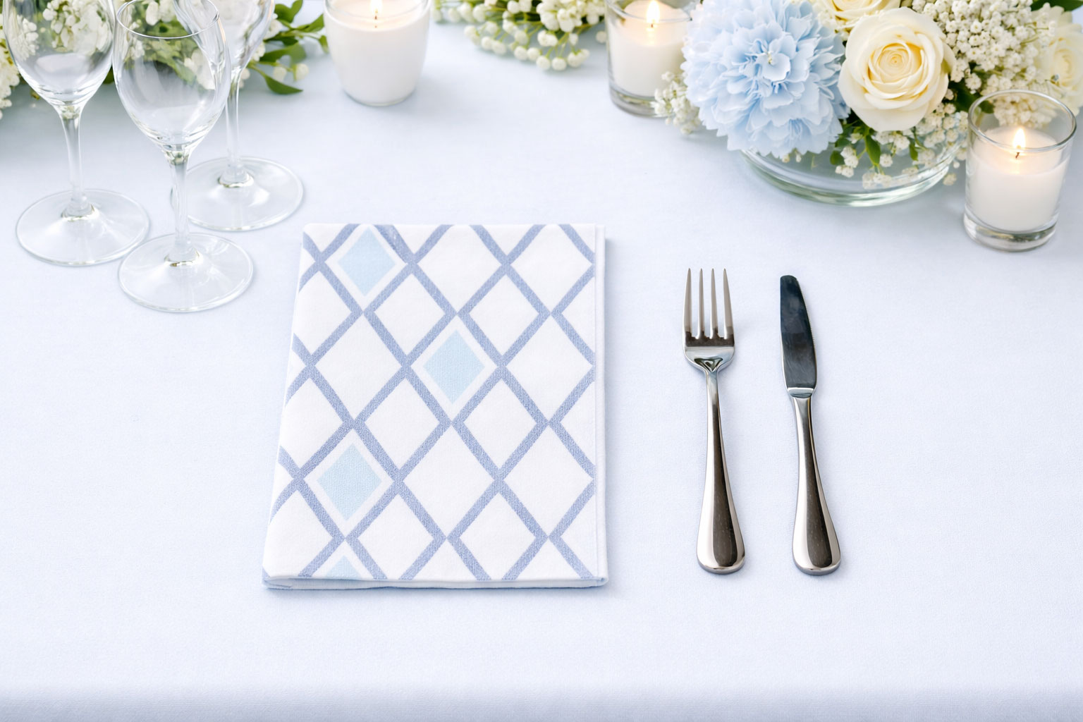 Servilletas Bambulux 30x48cm 1/4 Deco. Tresmall Azul, 480uds