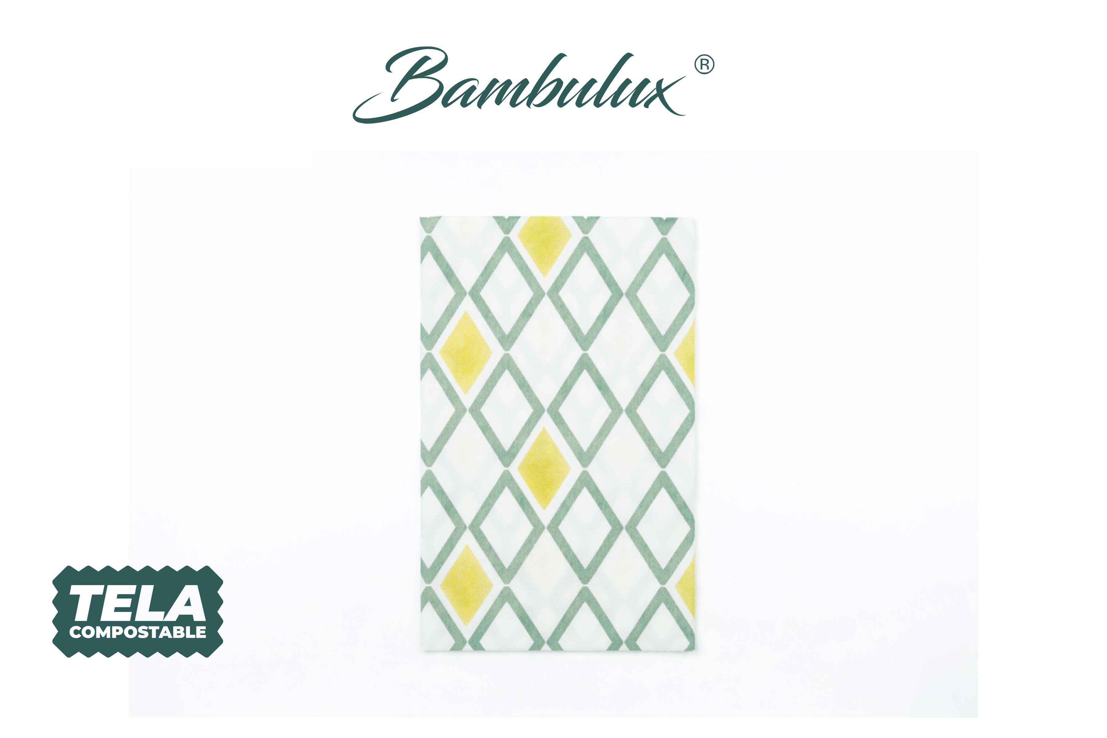 Servilletas Bambulux 30x48cm 1/4 Deco. Tresmall Verde, 480uds
