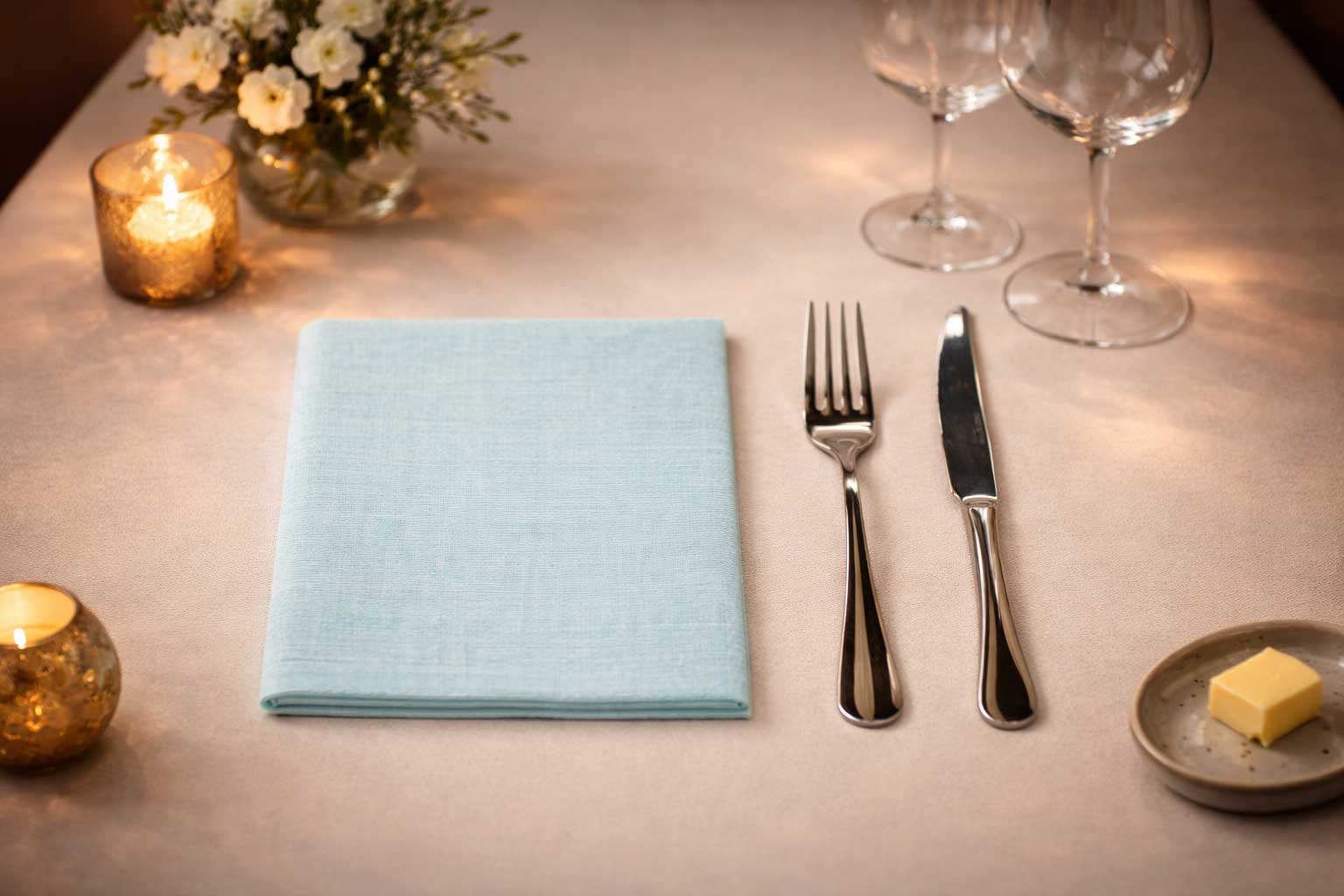 Servilletas Bambulux 40x40cm Deco. Capri Agua Marina, 480uds